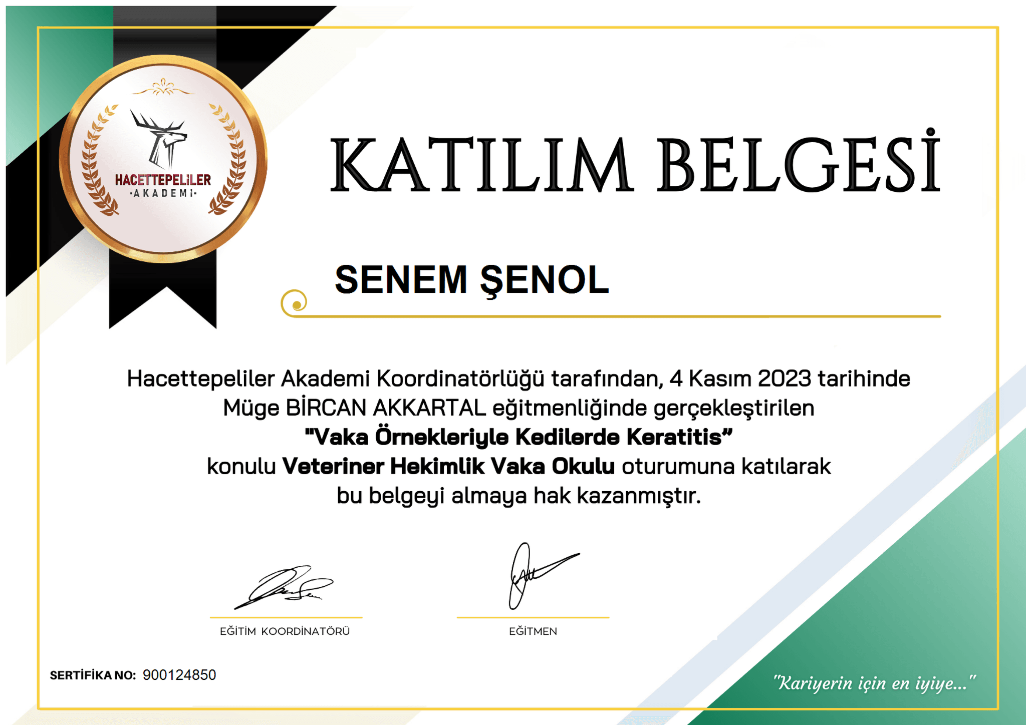 Senem Şenol - Sertifika 20
