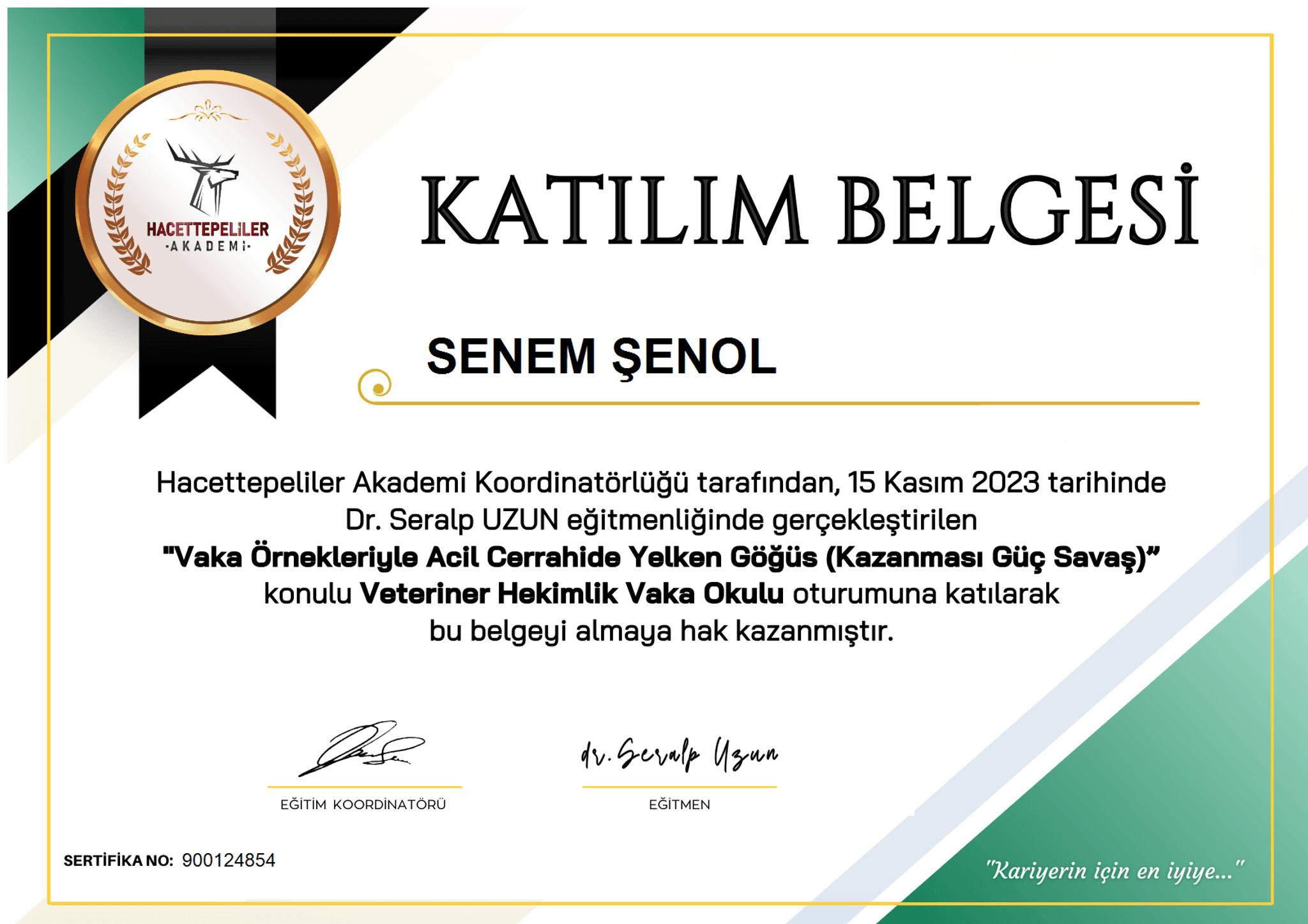 Senem Şenol - Sertifika 24