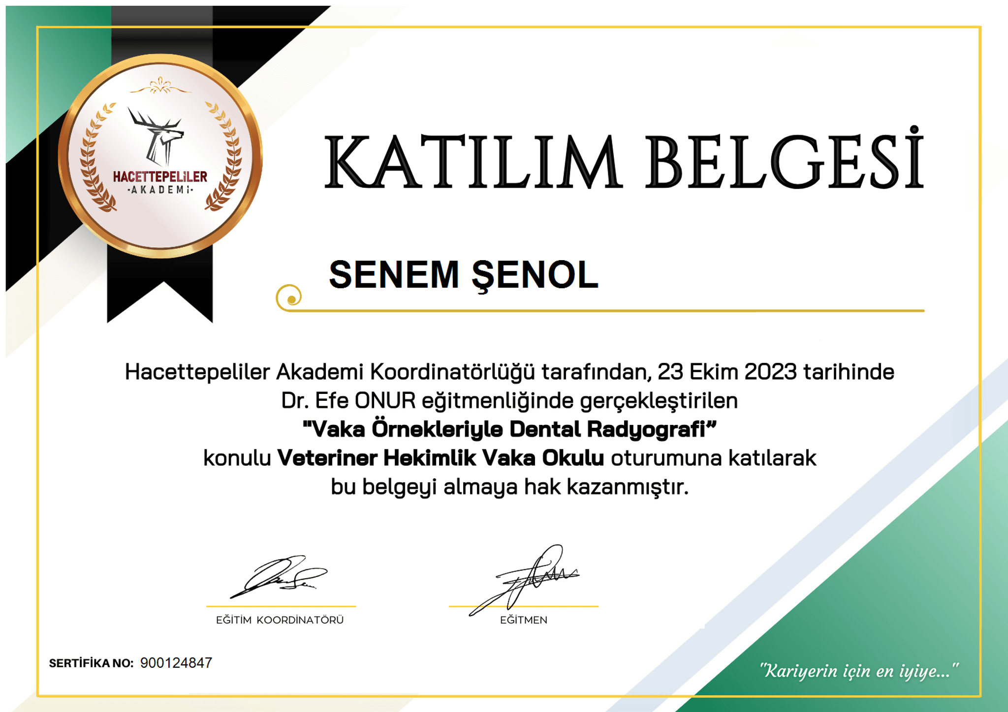 Senem Şenol - Sertifika 17
