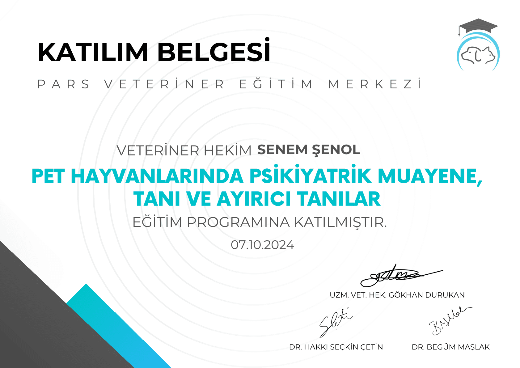 Senem Şenol - Sertifika 2