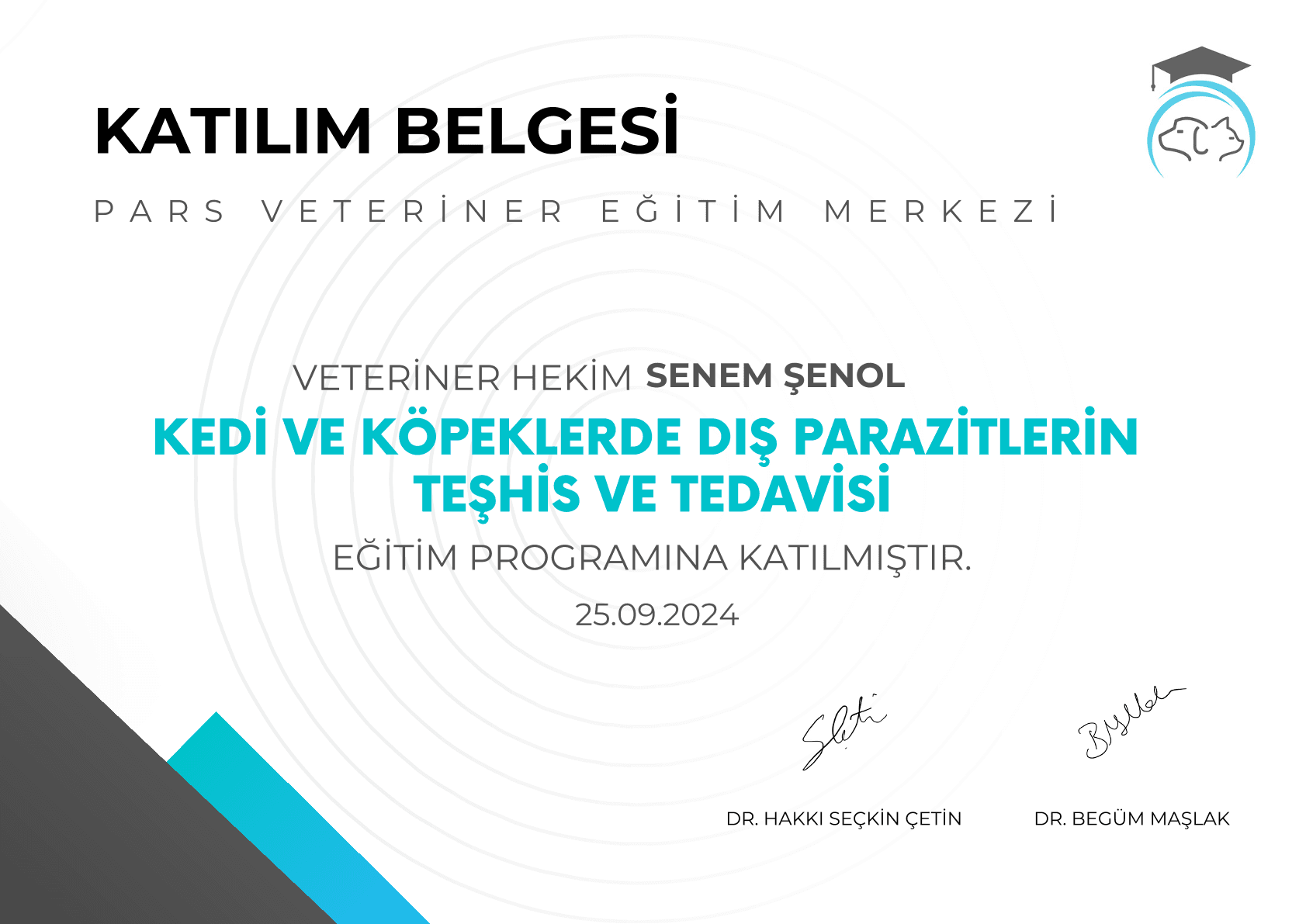 Senem Şenol - Sertifika 1