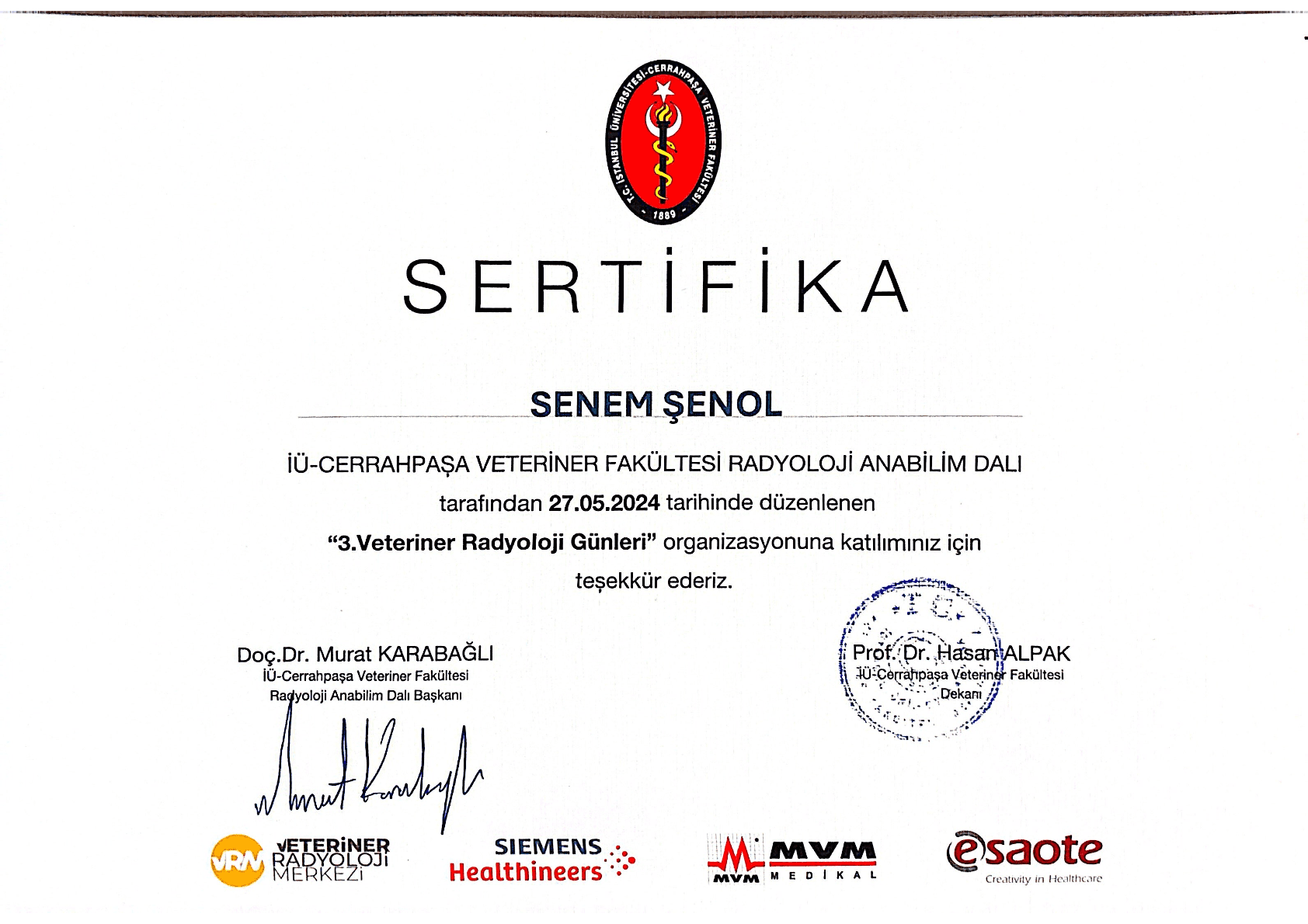 Senem Şenol - Sertifika 9